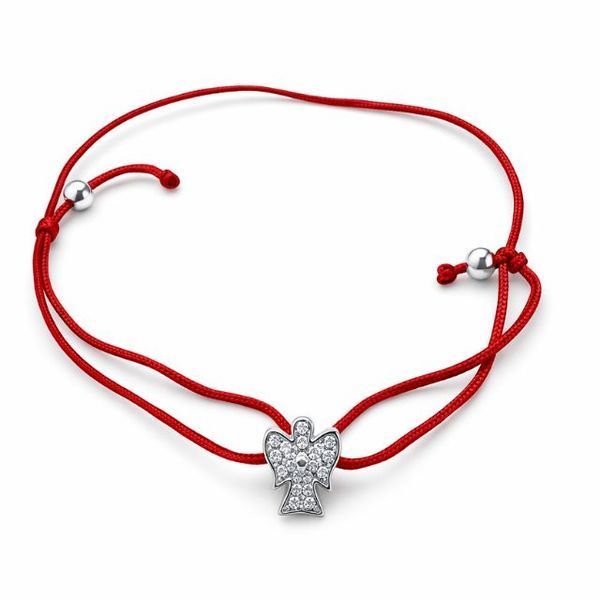 Браслет на нитці шамбола Янгол Silver Style (75199б sku:2300103937257) 75199б фото
