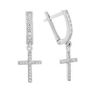 Серьги серебряные Крест с россыпью Silver Style (22351.10 sku:2300104238698) 22351.10 фото