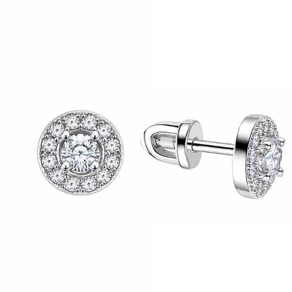 Серьги-пусеты (гвоздики) серебряные Фантазия с фианитом Silver Style (30771.30 sku:2300104317010) 30771.30 фото