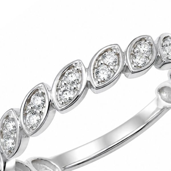 Каблучка срібна фантазія з фіанітами Silver Style 16.5 р. (10351.12 sku:2300103177547) 10351.12 фото