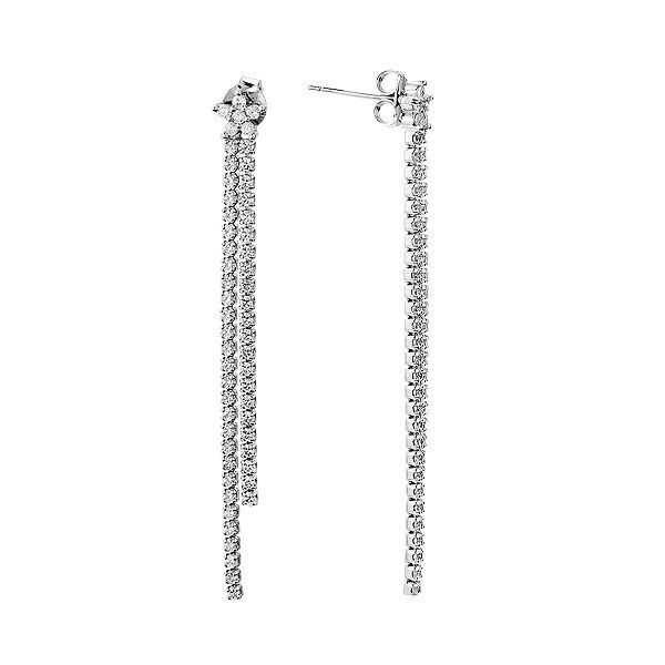 Серьги-пусеты (гвоздики) серебряные с россыпью Silver Style (D4159OR0019 R14 sku:2300101790168) D4159OR0019 R14 фото