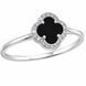 Кольцо серебряное Клевер с ониксом и фианитами Silver Style 17 р. (112116.80 sku:2300103309429) 112116.80 фото 1