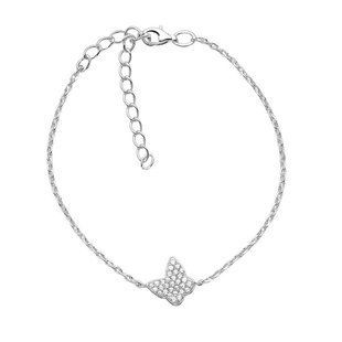 Браслет серебряный Бабочка с фианитами Silver Style 16-20 р. (80711.10 sku:2300104280734) 80711.10 фото