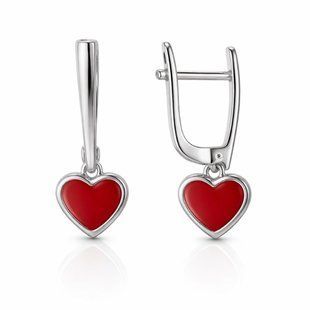 Серьги серебряные Сердце с эмалью Silver Style (21984006.00 sku:2300104129637) 21984006.00 фото