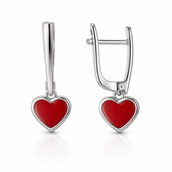 Серьги серебряные Сердце с эмалью Silver Style (21984006.00 sku:2300104129583) 21984006.00 фото