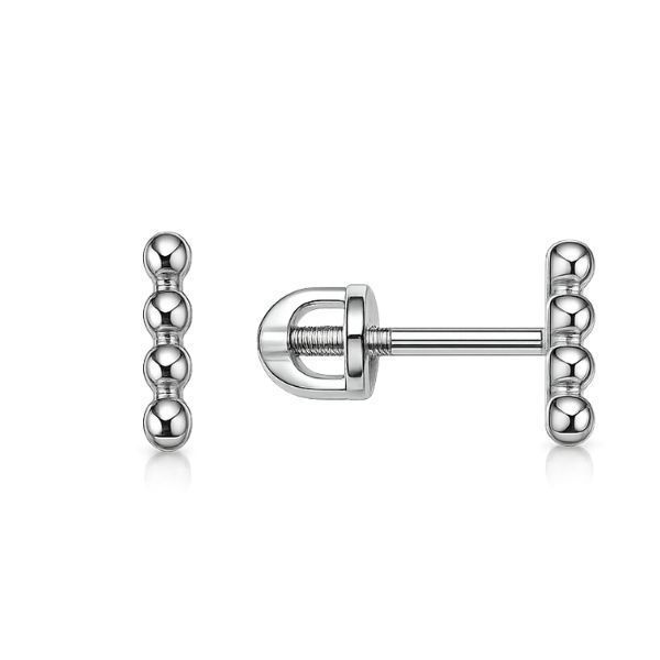 Сережки-пусети (гвоздики) срібні фантазія без каменів Silver Style (31140.00 sku:2300103202775) 31140.00 фото