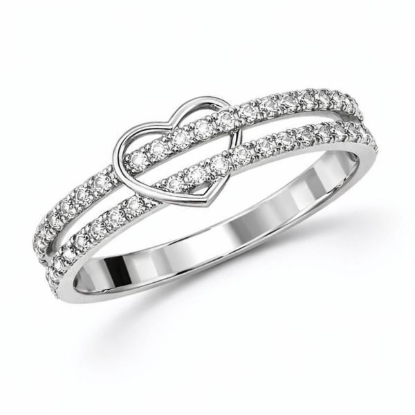 Кольцо серебряное фантазия с фианитами Silver Style 17.5 р. (10671.12 sku:2300103554447) 10671.12 фото