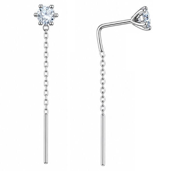 Сережки-протяжки срібні з фіанітами Silver Style (32861.40 sku:2300103717545) 32861.40 фото