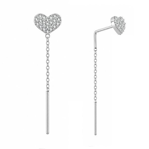 Серьги-протяжки серебряные с фианитами Silver Style (32221.10 sku:2300104164195) 32221.10 фото