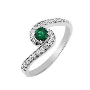 Кольцо серебряное фантазия с фианитами Silver Style 18 р. (10944.40 sku:2300102987741) 10944.40 фото