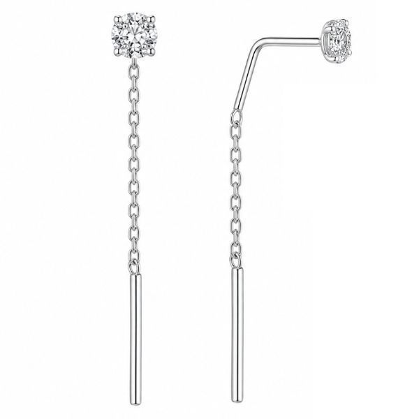 Серьги-протяжки серебряные с фианитами Silver Style (32261.15 sku:2300104224622) 32261.15 фото