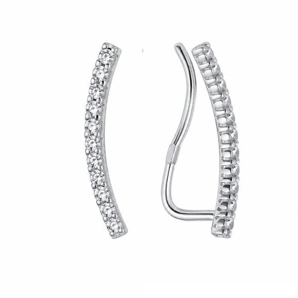 Серьги-каффы серебряные фантазия с фианитами Silver Style (25721.17 sku:2300104345549) 25721.17 фото