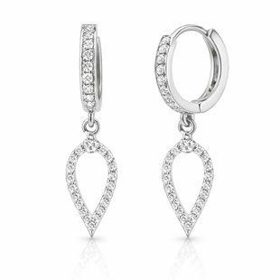 Серьги-кольца (конго) серебряные фантазия с россыпью Silver Style (22571.17 sku:2300104299453) 22571.17 фото