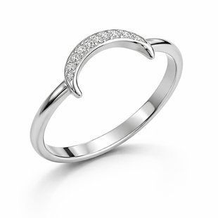 Кольцо серебряное Лунница с фианитами Silver Style 17.5 р. (11411.10 sku:2300104066994) 11411.10 фото