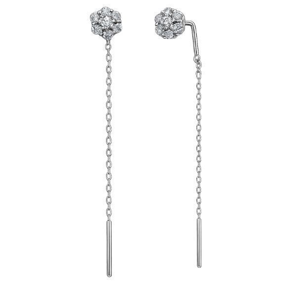 Серьги-протяжки серебряные с фианитами Silver Style (32751.30 sku:2300103704927) 32751.30 фото