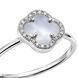 Кольцо серебряное Клевер с перламутром и фианитами Silver Style 19 р. (112110.80 sku:2300104184902) 112110.80 фото 2