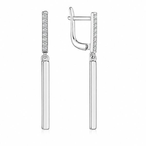 Серьги серебряные Фантазия с фианитами Silver Style (25901.17 sku:2300104354725) 25901.17 фото