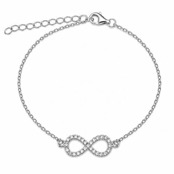 Браслет срібний Безмежність з фіанітами Silver Style 15 р. (550059б sku:4200011136071) 550059б фото
