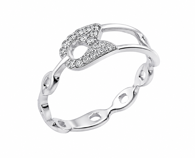 Каблучка срібна фантазія з фіанітами Silver Style 17 р. (11471.10 sku:2300103935413) 11471.10 фото