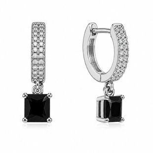 Серьги-кольца (конго) серебряные фантазия с россыпью Silver Style (25884.55 sku:2300104413415) 25884.55 фото