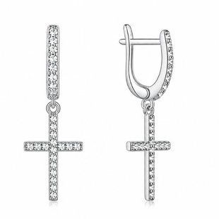 Серьги серебряные Крест с фианитами Silver Style (25921.12 sku:2300104354909) 25921.12 фото