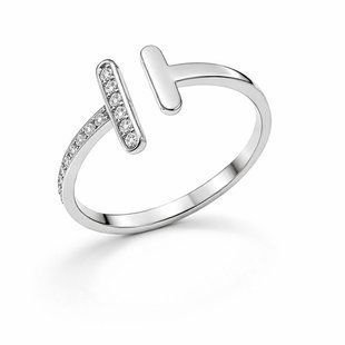 Кольцо серебряное фантазия с фианитами Silver Style 17.5 р. (11501.12 sku:2300103857951) 11501.12 фото