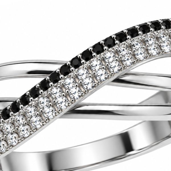 Каблучка срібна фантазія з фіанітами Silver Style 17.5 р. (10153.10 sku:2300104412067) 10153.10 фото