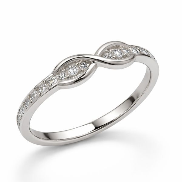 Каблучка срібна Безмежність з фіанітами Silver Style 17.5 р. (11621.12 sku:2300103935666) 11621.12 фото