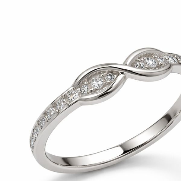Каблучка срібна Безмежність з фіанітами Silver Style 17.5 р. (11621.12 sku:2300103935666) 11621.12 фото