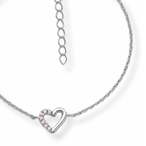 Браслет срібний Серце з фіанітами Silver Style 16-20 р. (811212.10 sku:2300104063283) 811212.10 фото