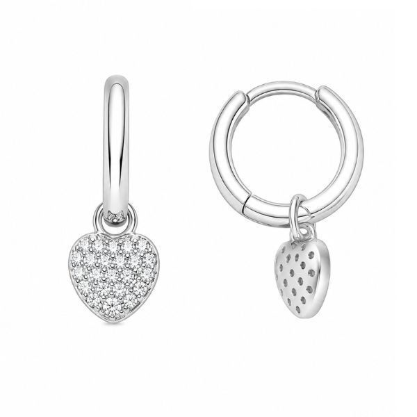 Серьги-кольца (конго) серебряные фантазия с россыпью Silver Style (25091.10 sku:2300104118037) 25091.10 фото