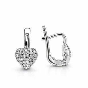 Серьги серебряные Сердце с россыпью Silver Style (24101.10 sku:2300103974238) 24101.10 фото