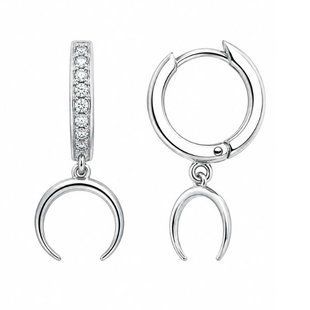Серьги-кольца (конго) серебряные фантазия с россыпью Silver Style (22361.12 sku:2300104195328) 22361.12 фото