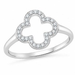 Каблучка срібна фантазія з фіанітами Silver Style 17.5 р. (11481.10 sku:2300104154516) 11481.10 фото