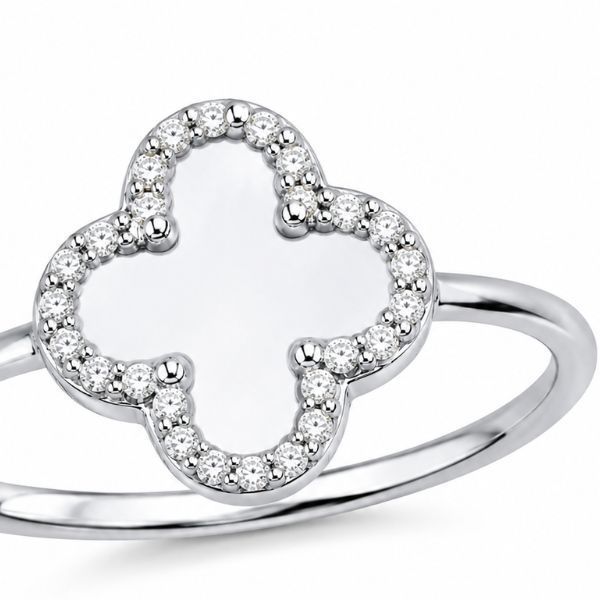 Каблучка срібна Конюшина з емаллю та фіанітами Silver Style 16 р. (111520.10 sku:2300103380268) 111520.10 фото
