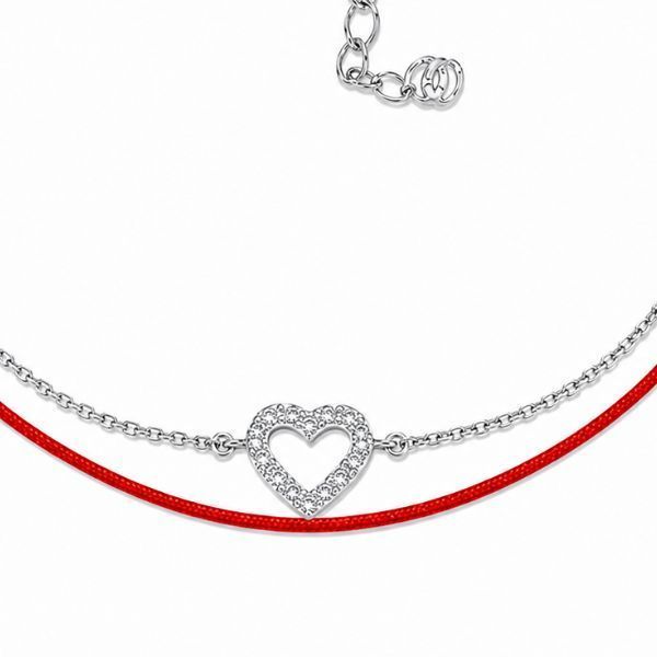 Браслет серебряный Серце с фианитами Silver Style 16-20 р. (82541.49.12 sku:2300104366322) 82541.49.12 фото