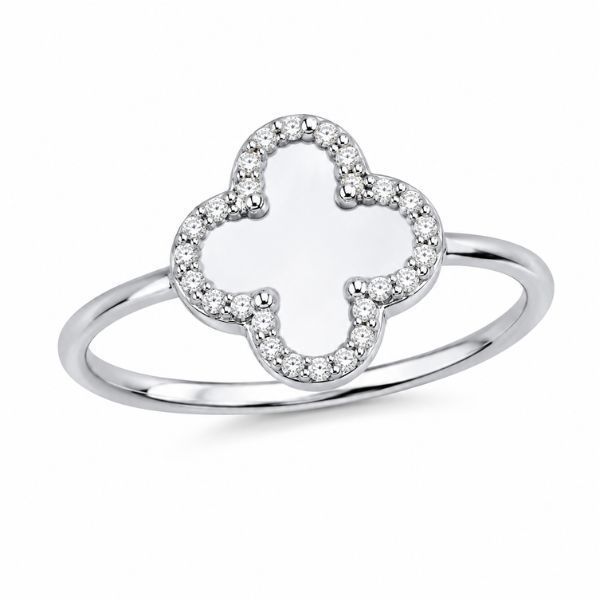 Каблучка срібна Конюшина з емаллю та фіанітами Silver Style 16 р. (111520.10 sku:2300103380268) 111520.10 фото