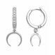 Сережки-кільця (конго) срібні фантазія з розсипом Silver Style (22361.12 sku:2300103316403) 22361.12 фото 1