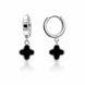 Сережки-кільця (конго) срібні Конюшина з емаллю Silver Style (230421.00 sku:2300104026431) 230421.00 фото 1