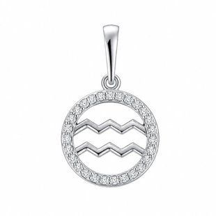 Підвіска срібна Водолій з фіанітом Silver Style (4.10Водолій sku:2300104362089) 4.10Водолій фото