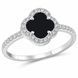 Кольцо серебряное Клевер с ониксом и фианитами Silver Style 17 р. (120316.60 sku:2300104345242) 120316.60 фото 1