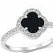 Кольцо серебряное Клевер с ониксом и фианитами Silver Style 17 р. (120316.60 sku:2300104345242) 120316.60 фото 2