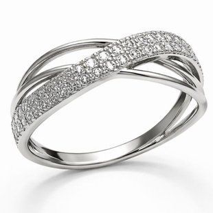 Каблучка срібна фантазія з фіанітами Silver Style 18 р. (10151.10 sku:2300104217631) 10151.10 фото