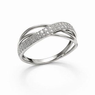 Кольцо серебряное фантазия с фианитами Silver Style 18 р. (10151.10 sku:2300104217631) 10151.10 фото