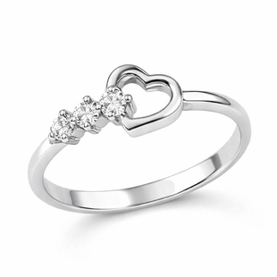 Кольцо серебряное сердце с фианитами Silver Style 17.5 р. (11741.22 sku:2300104069544) 11741.22 фото