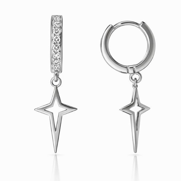 Серьги-кольца (конго) серебряные Фантазия с фианитами Silver Style (25501.12 sku:2300104048587) 25501.12 фото
