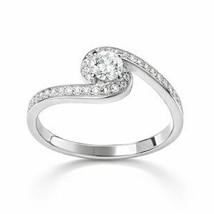 Кольцо серебряное фантазия с фианитами Silver Style 18 р. (10941.40 sku:2300103335145) 10941.40 фото