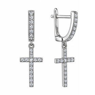 Серьги серебряные Крест с фианитами Silver Style (25801.15 sku:2300104332167) 25801.15 фото
