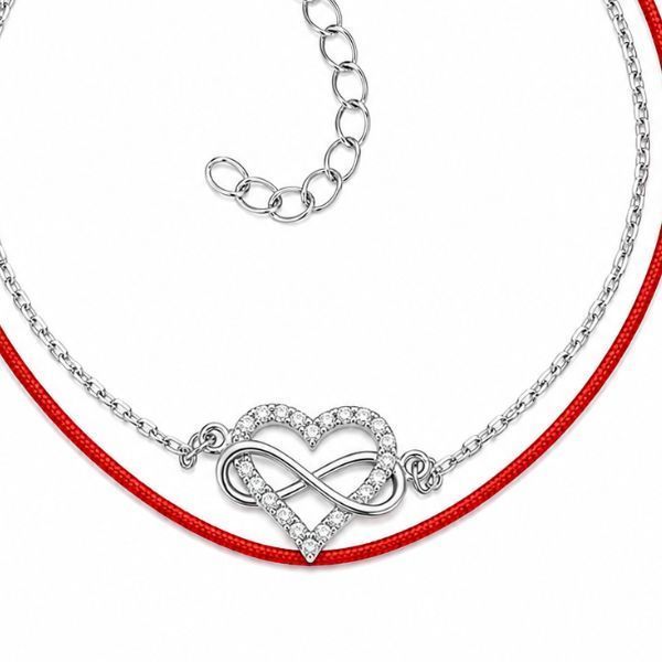 Браслет срібний Серце з фіанітами Silver Style 16-20 р. (80771.49.10 sku:2300104366117) 80771.49.10 фото