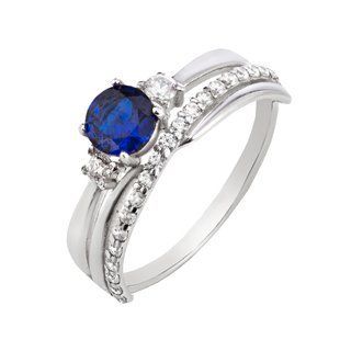 Кольцо серебряное фантазия с фианитами Silver Style 18 р. (10745.50 sku:2300103176045) 10745.50 фото